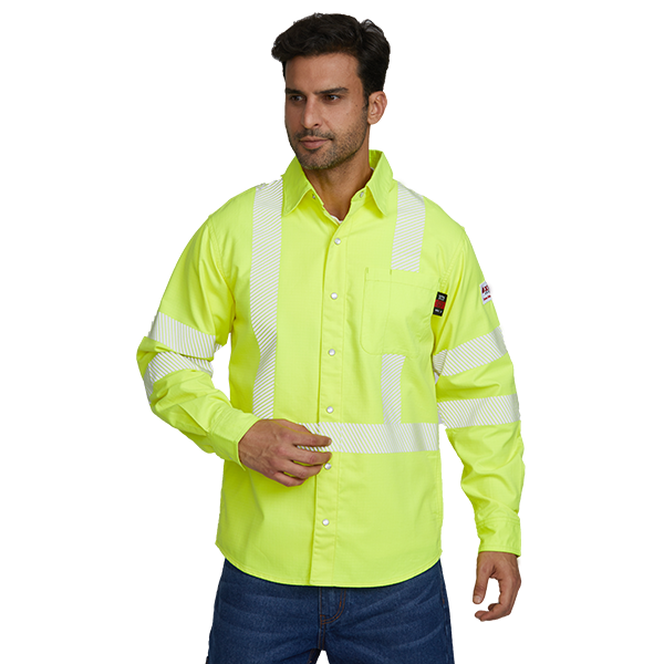 Hi Vis Yellow Button Down FRC Work Shirt